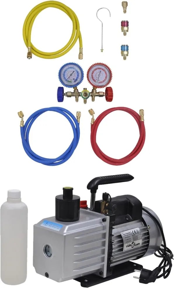 vidaXL Pompă de vid cu set manometru cu 2 căi pentru aer condiționat