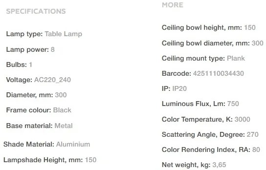 Veioza, Lampa de masa LED design modern Ray negru