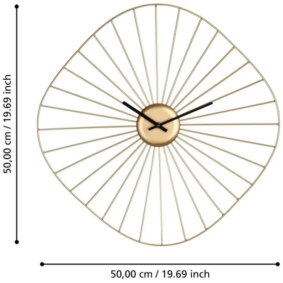 Ceas de perete Eglo 425514 MATSUMOTO 1xAA 50x50 cm auriu