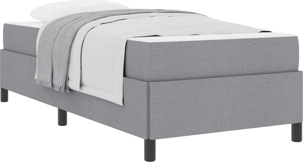 vidaXL Pat cu arcuri Gri deschis 90 x 200 cm țesătură