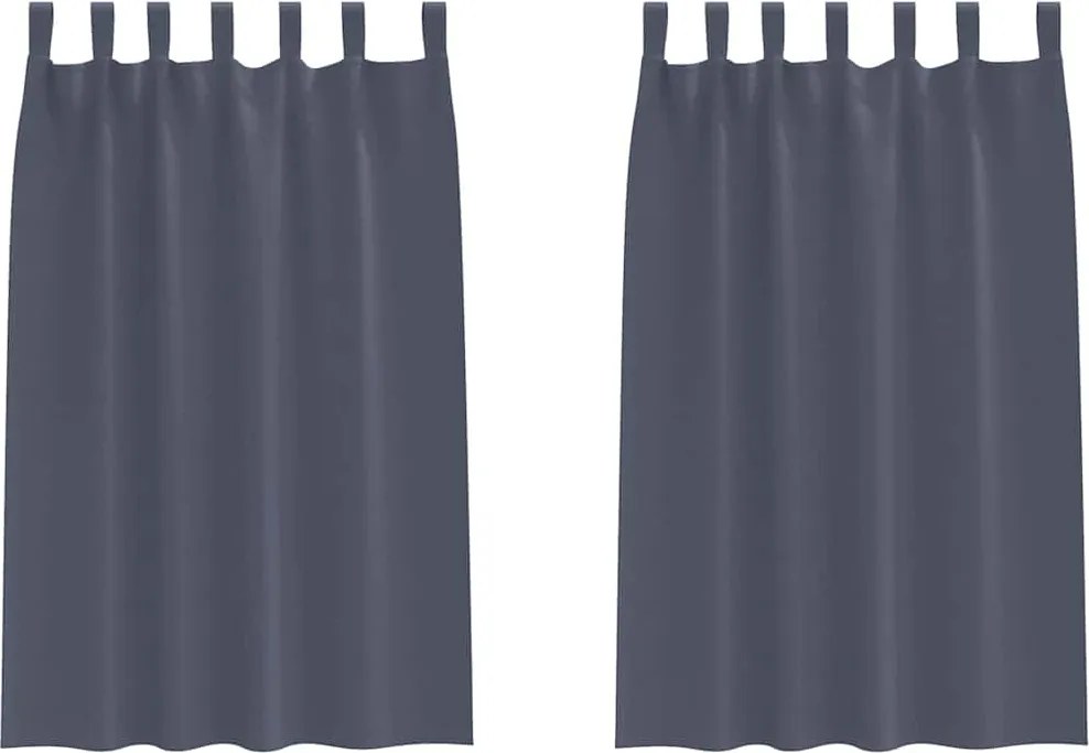 vidaXL Perdele Opaque cu Inel 2 pcs Antracit 175 x 140 cm Poliester