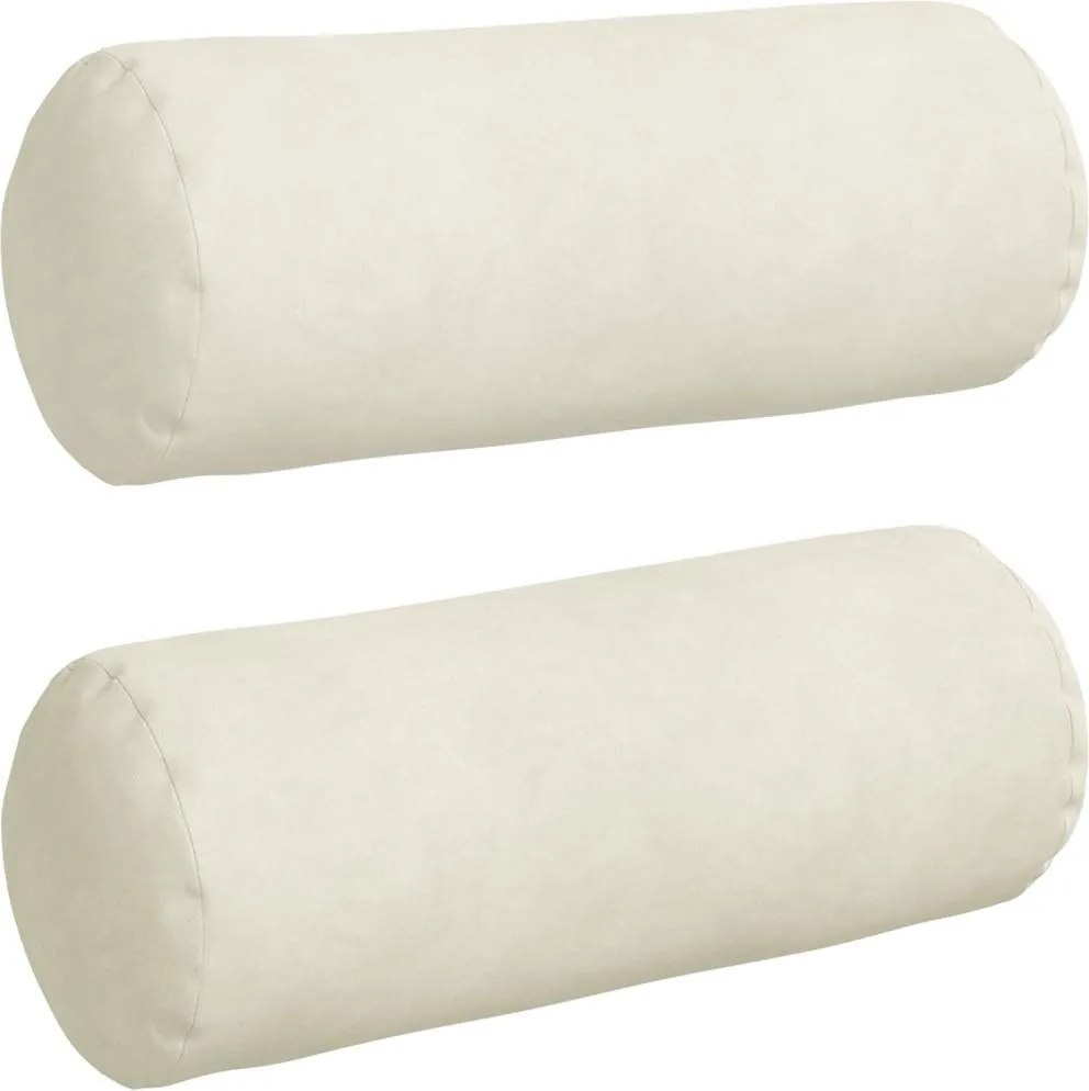 vidaXL Perne Bolster 2 pcs Crem Ø 15 x 40 cm Țesătură din corduroy