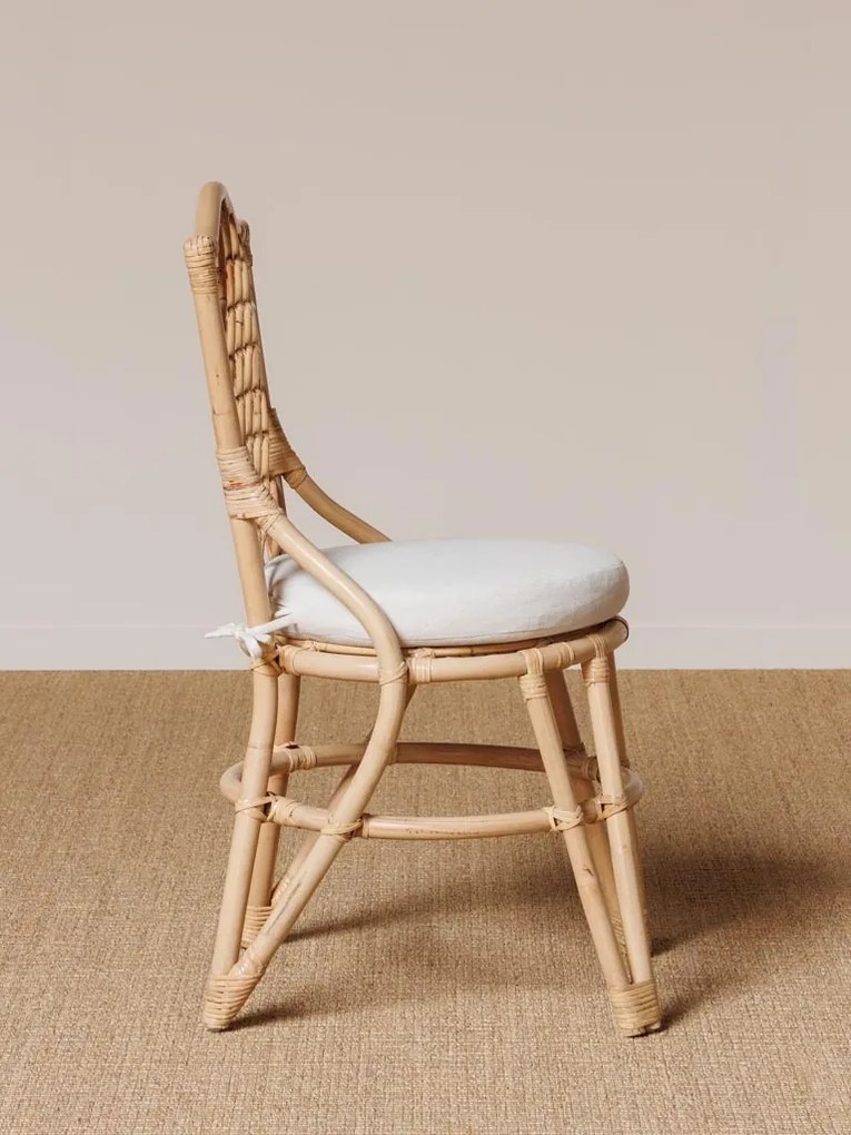 Scaun dining bej din rattan cu perna Origan