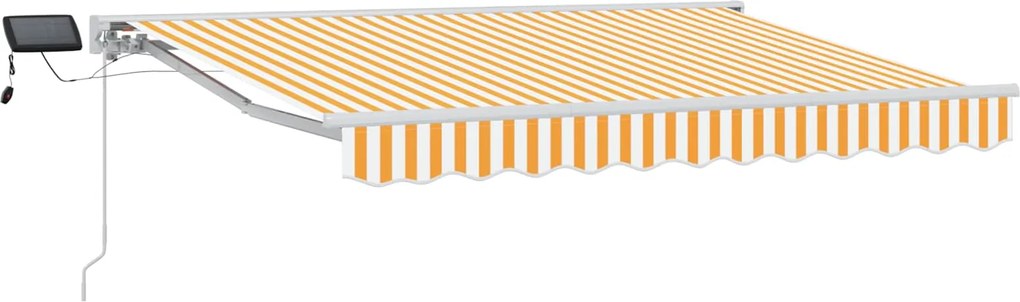 vidaXL Cadru manual de marchiză cu LED-uri Galben și alb 3,5 x 2 m