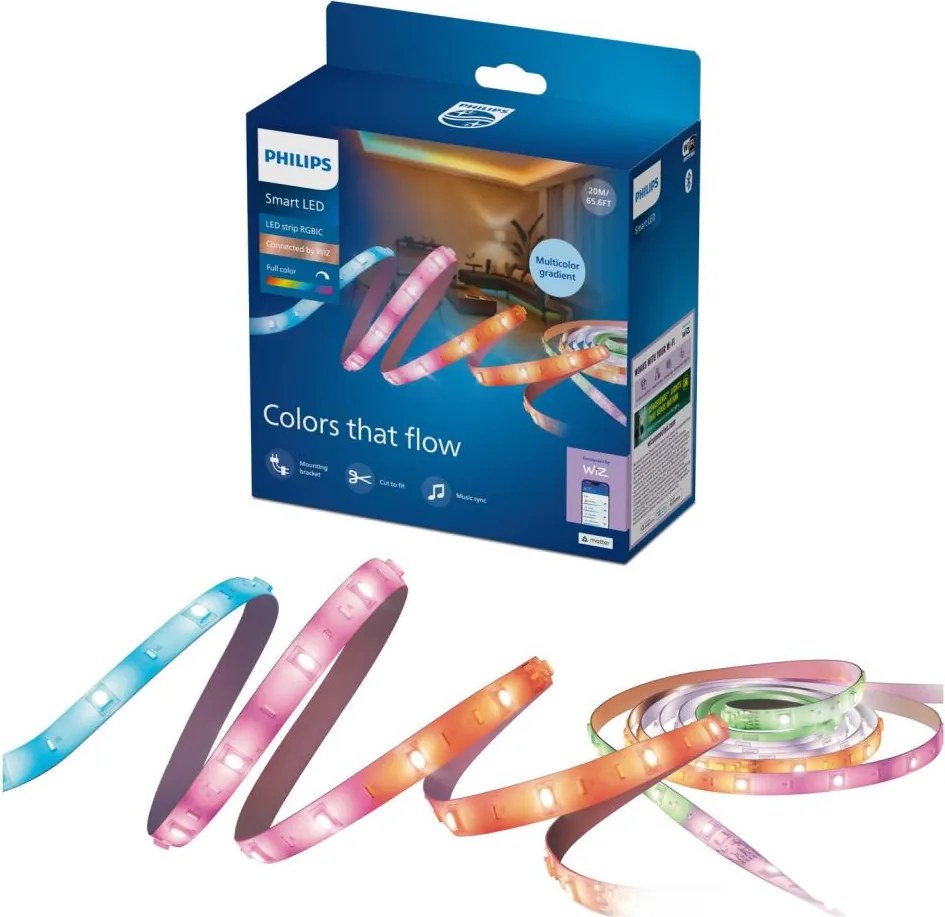 Philips - Bandă LED RGBIC reglabilă SMART STRIP 20m LED/36W/230V 2700/6500K Wi-Fi