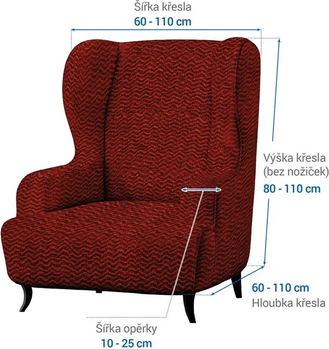 Gaico Huse bielastice CRISTINA cupru fotoliu clasic (l. 60 - 110 cm)