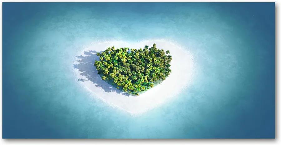 Tablou pe acril Inima insulă în formă