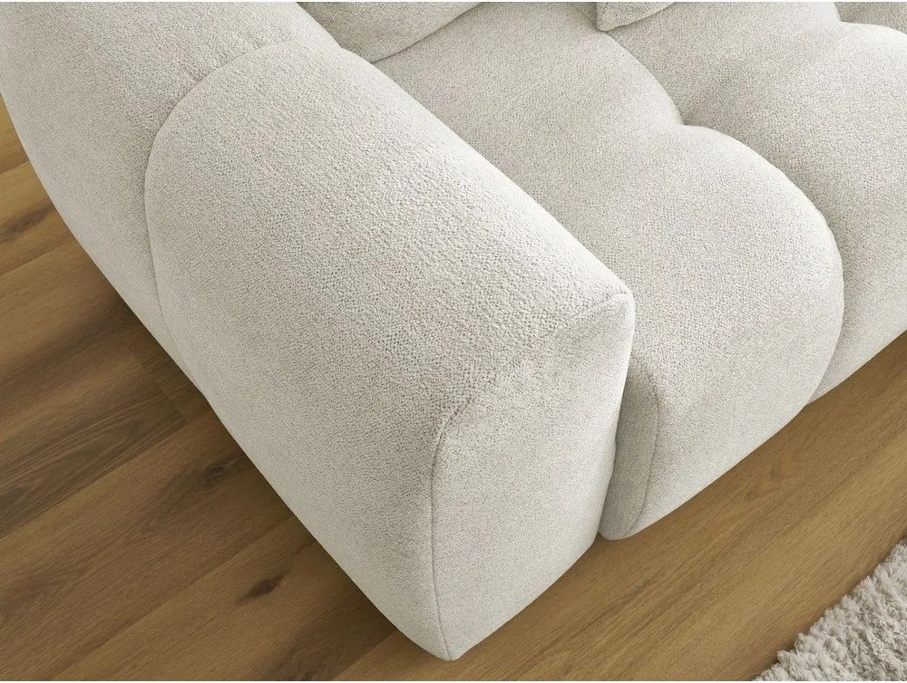 Colțar alb extensibil/cu spațiu de depozitare cu tapițerie din chenille (cu colț pe partea dreaptă/cu șezlong) Roxelane – Bobochic Paris