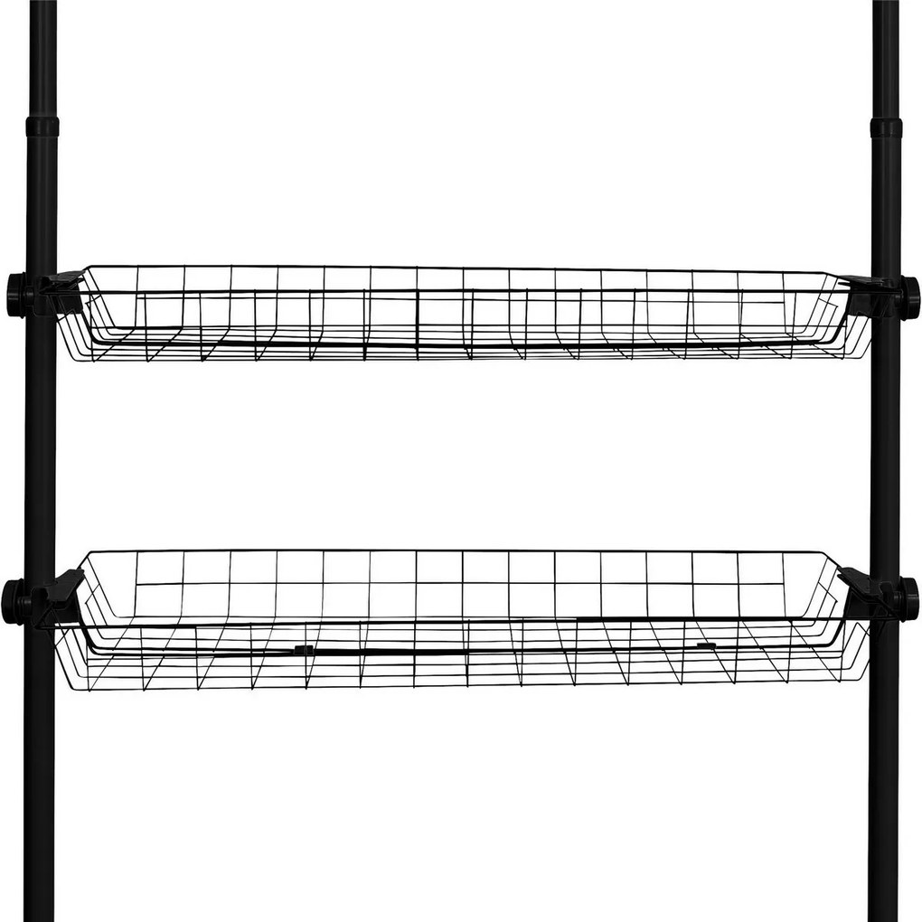 Wenko Set de 2 coșuri din sârmă Herkules, negru
