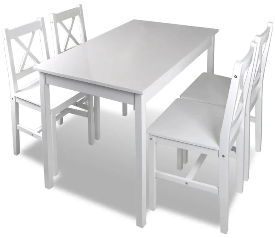 Set mobilier de bucatarie, 5 piese, alb Alb, 5