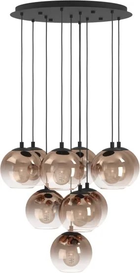 Eglo 901926 - Candelabru suspendat pe cablu ARISCANI 10xE27/60W/230V negru/bej/fumuriu