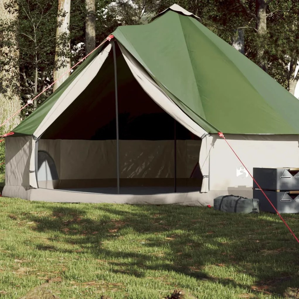 Cort de familie Tipi pentru 8 persoane, verde, impermeabil
