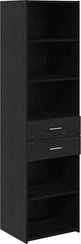 vidaXL Bufet cu sertar Stejar Negru 50 x 42,5 x 185 cm Lemn compozit