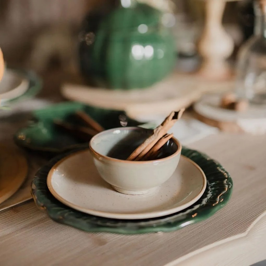 Farfurie de desert Gardena din ceramica crem 20 cm