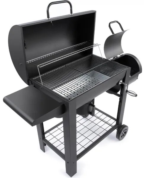 Grătar cu afumătoare Fieldmann negru