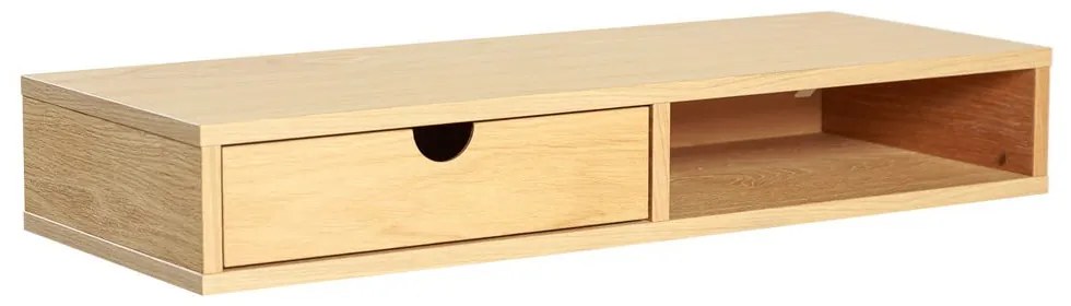 Noptieră în culoare naturală cu rafturi cu aspect de lemn de stejar Farsta – Woodman