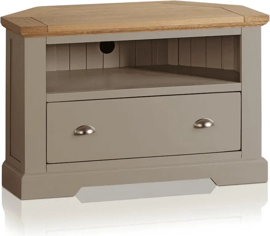 Comodă TV lemn masiv gri de Colț Ives Personalizabilă, 96 × 50 × 62 cm