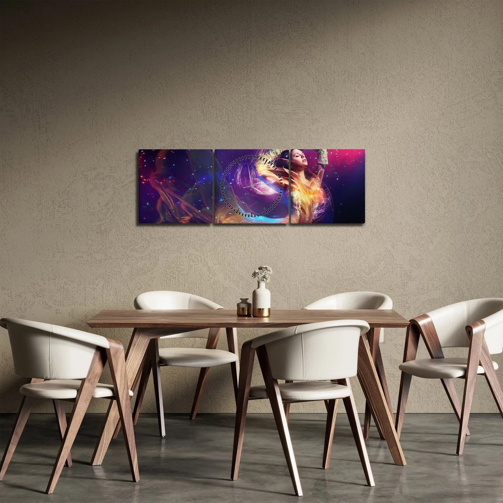 Tablou - Femei mistice (cu ceas) (90x30 cm)