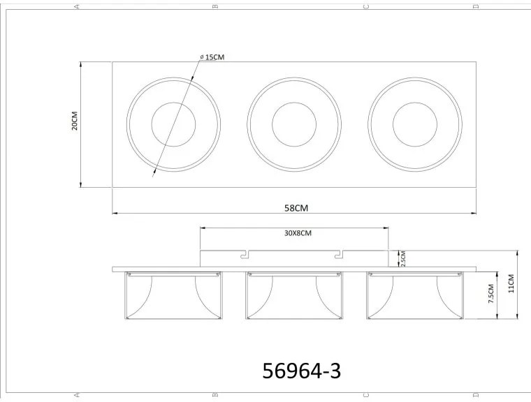 Plafoniera LED negru sampanie RAYMOND 3L