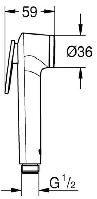 Set dus igiena intima Grohe Trigger Spray, cu baterie incastrata si furtun, crom - 125072