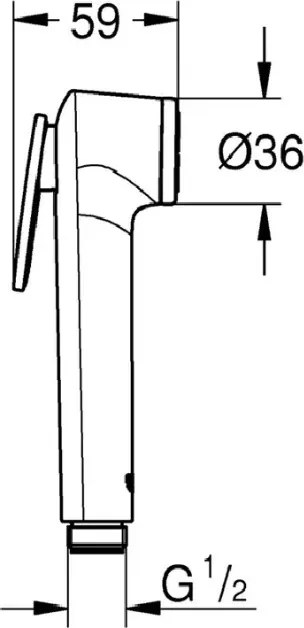 Set dus igiena intima Grohe Trigger Spray, cu baterie incastrata si furtun, crom - 129188