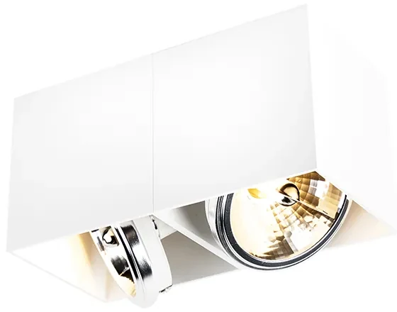 Spotlight de design alb dreptunghiular cu 2 lumini - Box