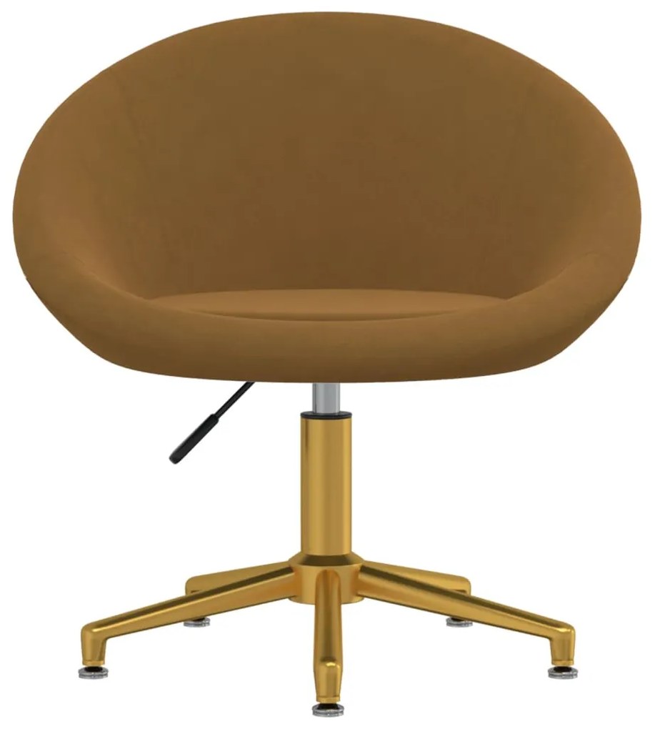 330471 vidaXL Scaun de bucătărie, maro, catifea