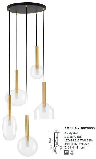 Lustra suspendata design decorativ modern AMELIA 5L