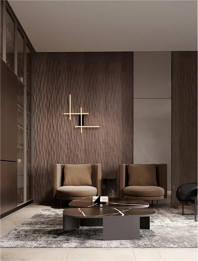 Aplica de perete LED design modern APECHO negru, auriu