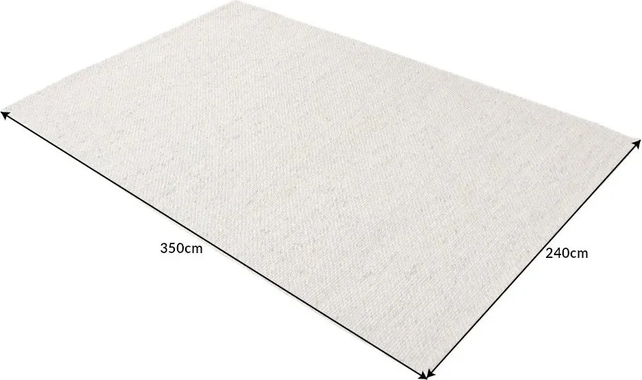 Covor WOOL XXL 350x240cm gri argintiu din lana