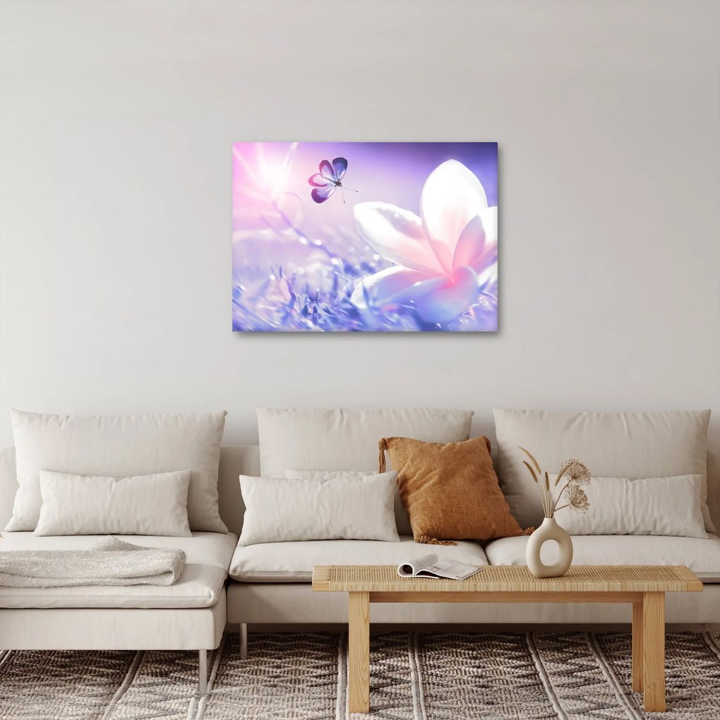 Tablou - Fluture lângă floare (70x50 cm)