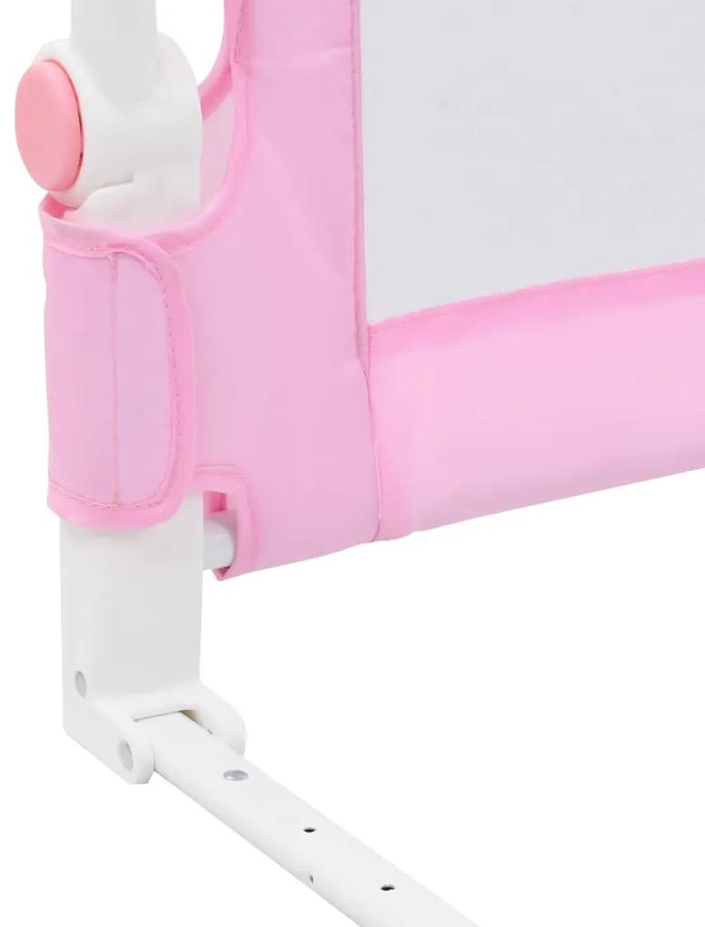 Balustrada de protectie pat copii, roz, 180x42 cm, poliester 1, Roz, 180 x 42 cm