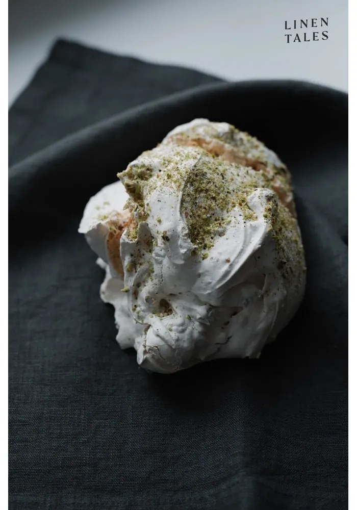 Suport din in pentru farfurie Linen Tales, 35 x 45 cm, gri închis