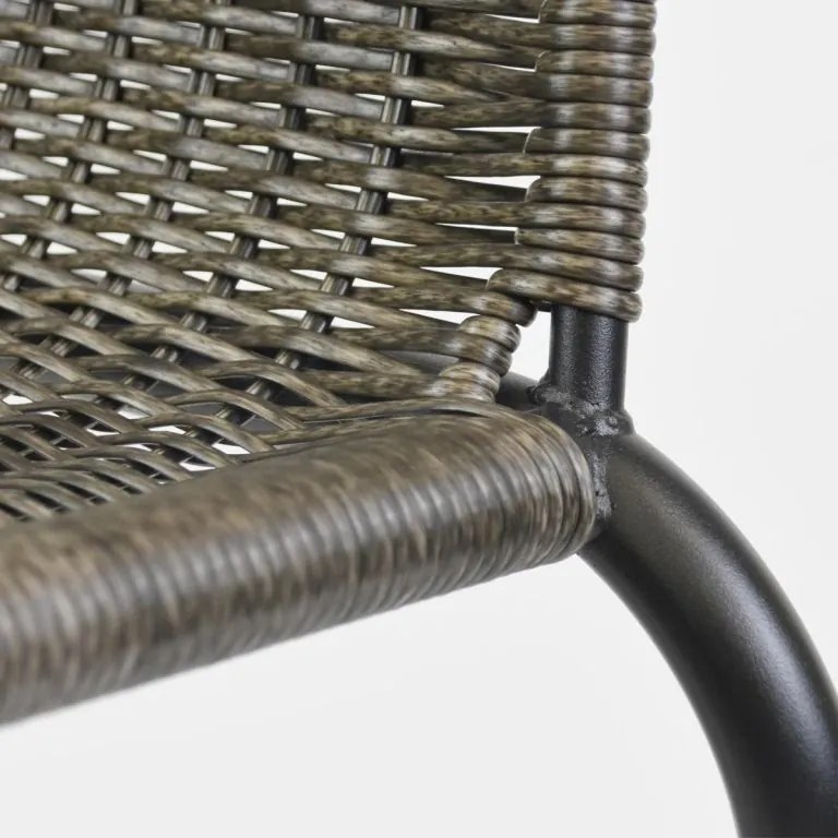 Set de scaune de grădină, stivuibile, gri închis, 2 buc