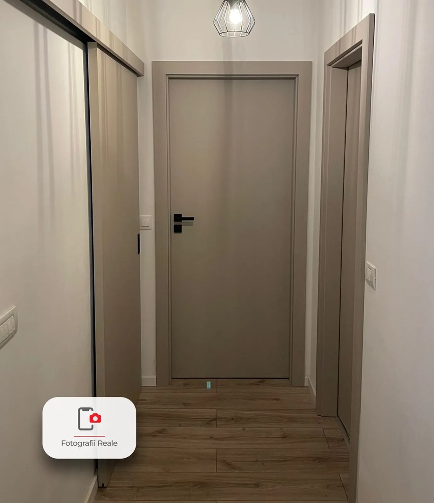 Usa de interior PORTA UNI COLOR MODERN cu toc reglabil - Model 1.1 Gri Platinum Mat, 95-140 mm - 100% Rezistent la Apa