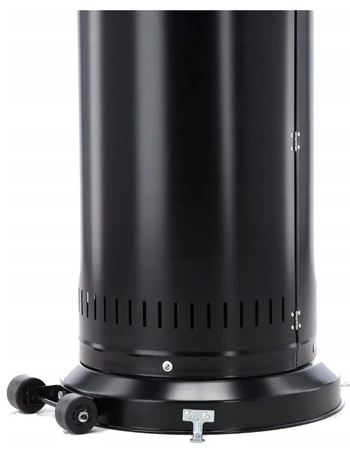 Încălzitor de terasă pe gaz cu regulator și manșon de protecție 1,8 m, negru