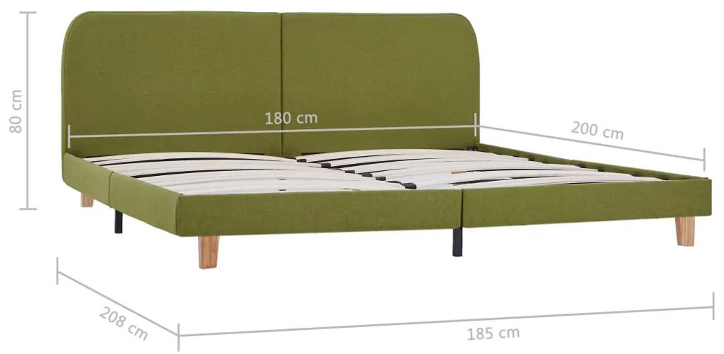 Cadru de pat, verde, 180 x 200 cm, material textil Verde, 180 x 200 cm