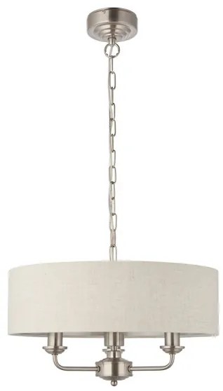 Lustră pe lanț Endon 94361 HIGHCLERE 3xE14/40W/230V bej/crom mat