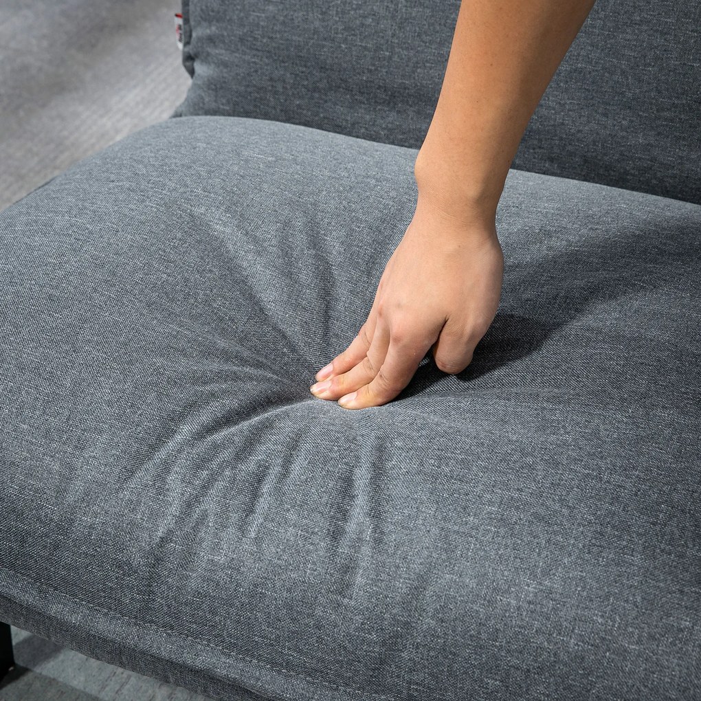 HOMCOM Fotoliu cu 4 nivele de relaxare cu fotoliu de picior cu otoman din material textil | Aosom Romania