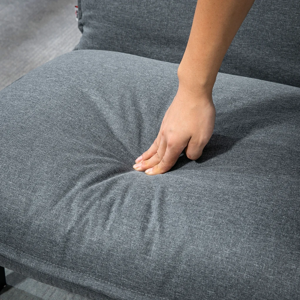 HOMCOM Fotoliu cu 4 nivele de relaxare cu fotoliu de picior cu otoman din material textil | Aosom Romania