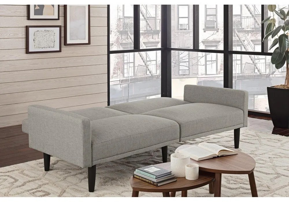 Canapea extensibilă gri deschis 198 cm - Støraa