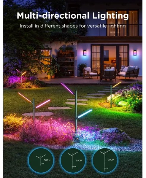 SET 2x lampă LED RGBICWW dimabilă de exterior Govee LED/36W/230V IP66 2700-6500K Wi-Fi