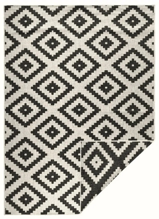 Covor adecvat pentru exterior NORTHRUGS Malta, 80 x 150 cm, negru - crem
