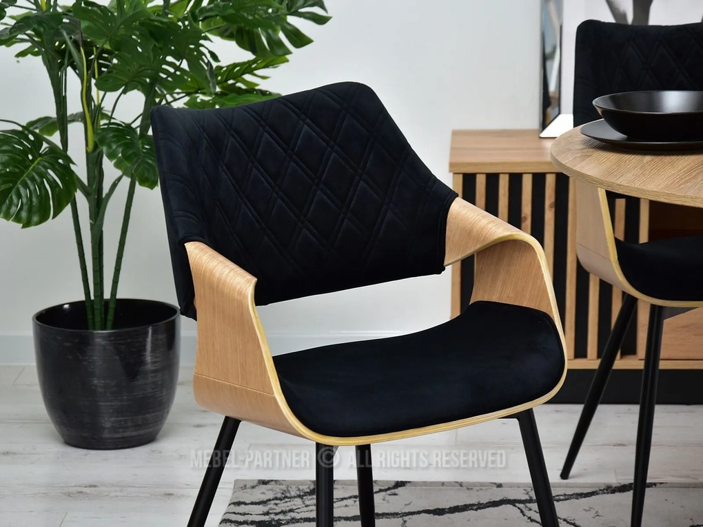 Scaun Rolf K (stejar negru + negru). Promo -14%. 1111252