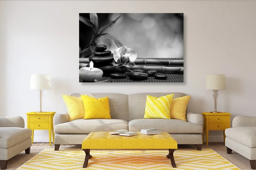 Tablou Feng Shui armonie în design alb-negru