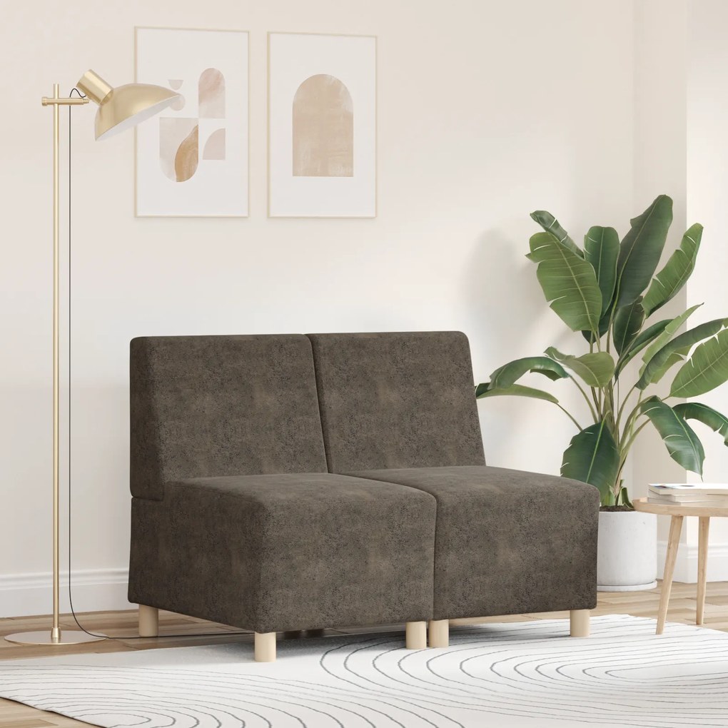 vidaXL Fotoliu 2 pcs Gri închis 55 cm Piele ecologică de suede