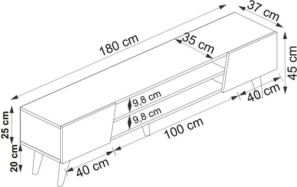 Măsuță TV Clark Walnut and Beige