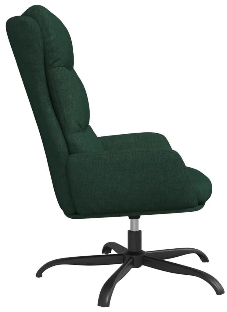 Scaun de relaxare cu taburet, verde inchis, material textil Verde inchis