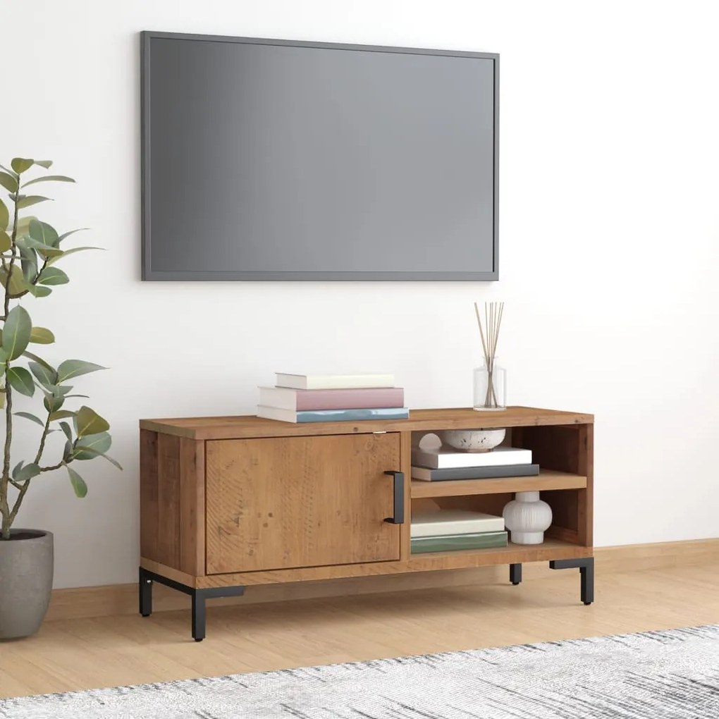 349915 vidaXL Comodă TV, maro, 90x30x40 cm, lemn de pin masiv reciclat