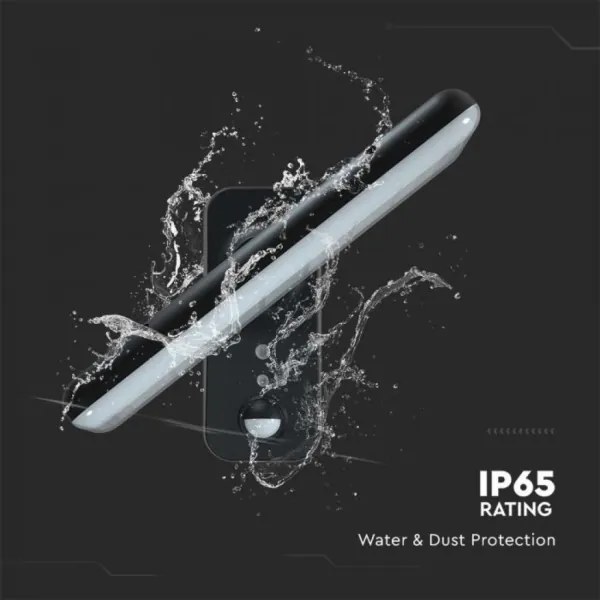 LED lampă solară de perete cu senzor, 15W, 3,2V, 4000K/6000K, IP65, negru